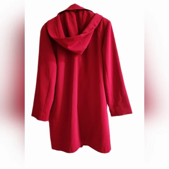 Fen-nelli Women's Coat Red with Removable Hood Size M (7-8), Button-up Closure - Picture 2 of 10
